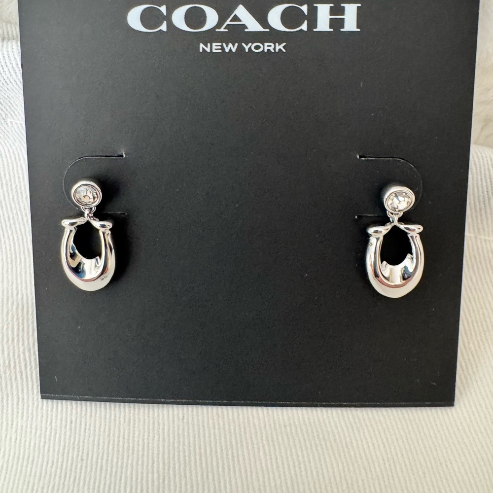 Coach Silver Crystal Stud Earrings Pair #2